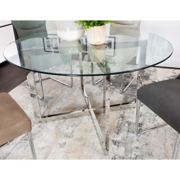 Emma 54 inches Round Glass Dining Table image number 3