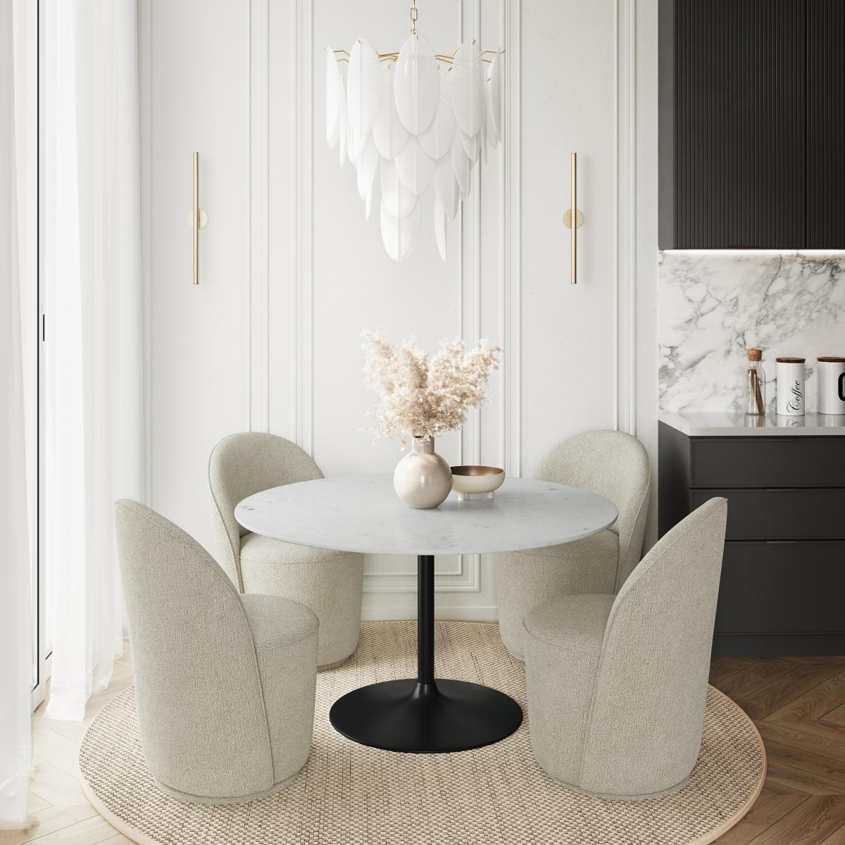 42 round marble dining table discount