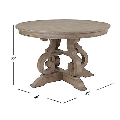 Treble 48 Inch Round Dining Table - DOVE GREY