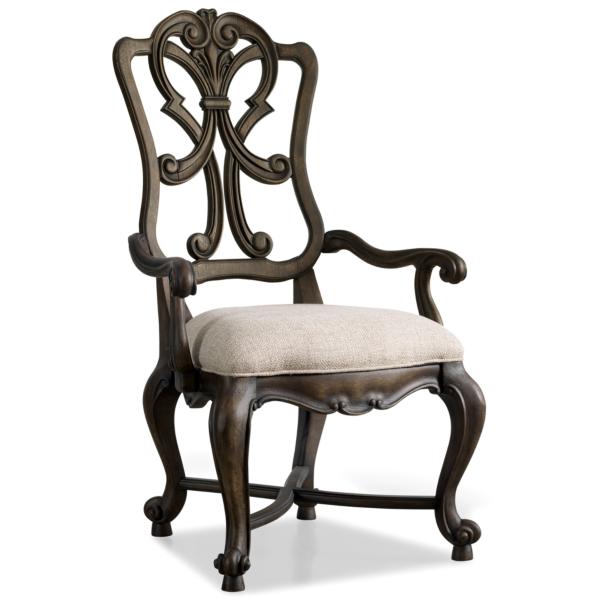 Rhapsody Carved Wood Arm Chair Star Furniture