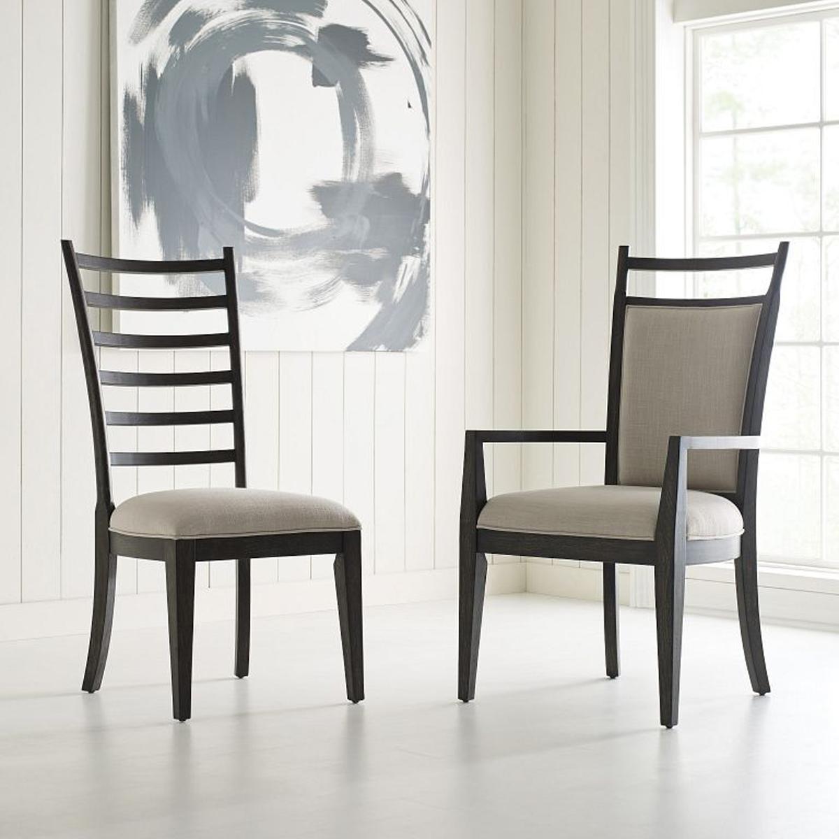Plank Road Oakley Upholstered Back Arm Chair Charcoal