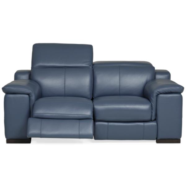 Sky Leather Power Reclining Loveseat - OCEAN BLUE image number 3