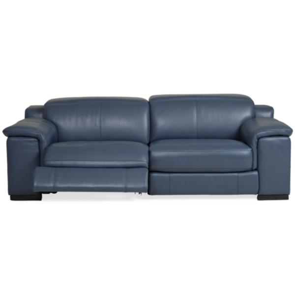 Sky Leather Power Reclining Loveseat - OCEAN BLUE image number 6