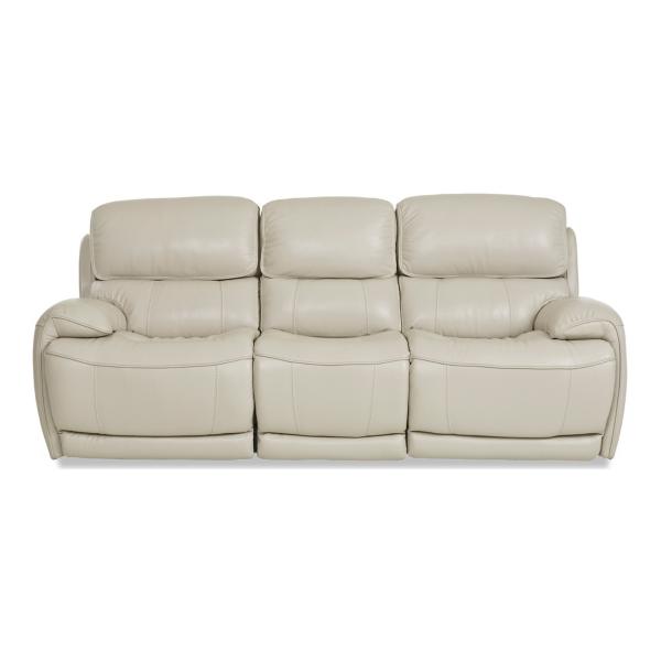 White leather reclining discount couch