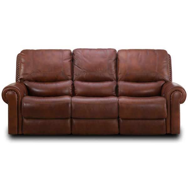 St. James Leather Power Reclining Sofa - TOBACCO
