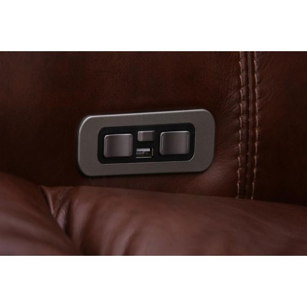 St. James Leather Power Reclining Loveseat - TOBACCO image number 7
