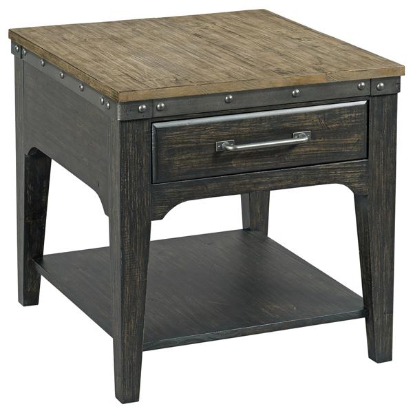 Plank Road Rectangle End Table - CHARCOAL