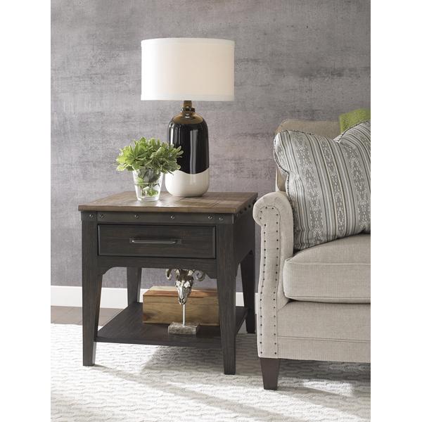 Plank Road Rectangle End Table - CHARCOAL image number 2