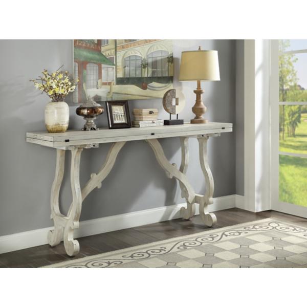 Owen White Fliptop Console Table image number 2