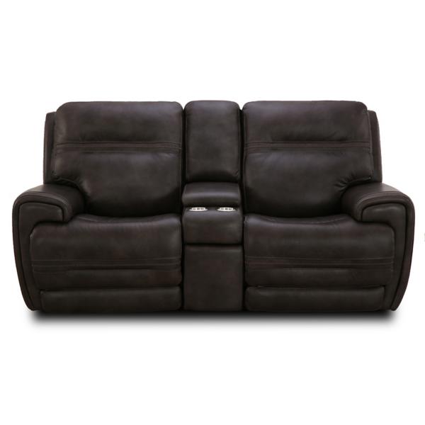 Dexter Leather Power Reclining Console Loveseat