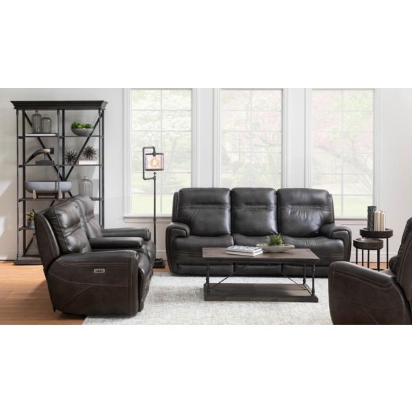 Dexter Leather Power Reclining Console Loveseat