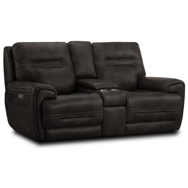 Dexter Leather Power Reclining Console Loveseat image number 3