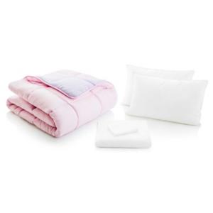 Woven Reversible Bed in a Bag - LILAC/BLUSH