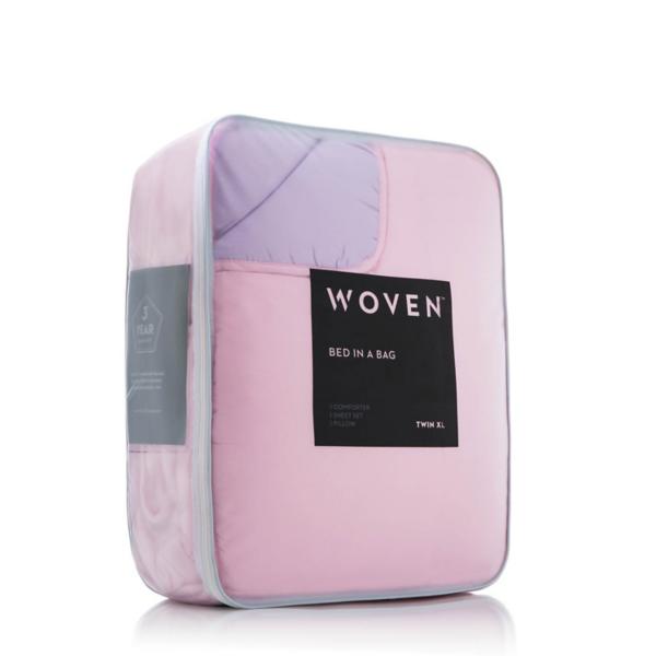Woven Reversible Bed in a Bag - LILAC/BLUSH image number 4