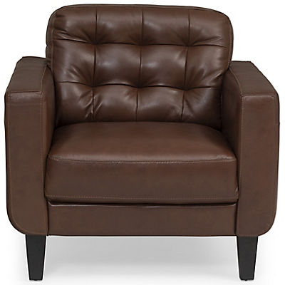 Zane Leather Chair - BROWN