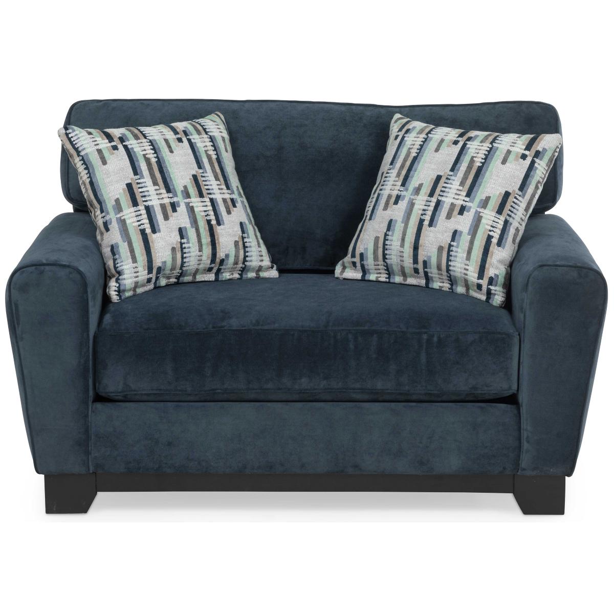 Navy blue chair discount and a half