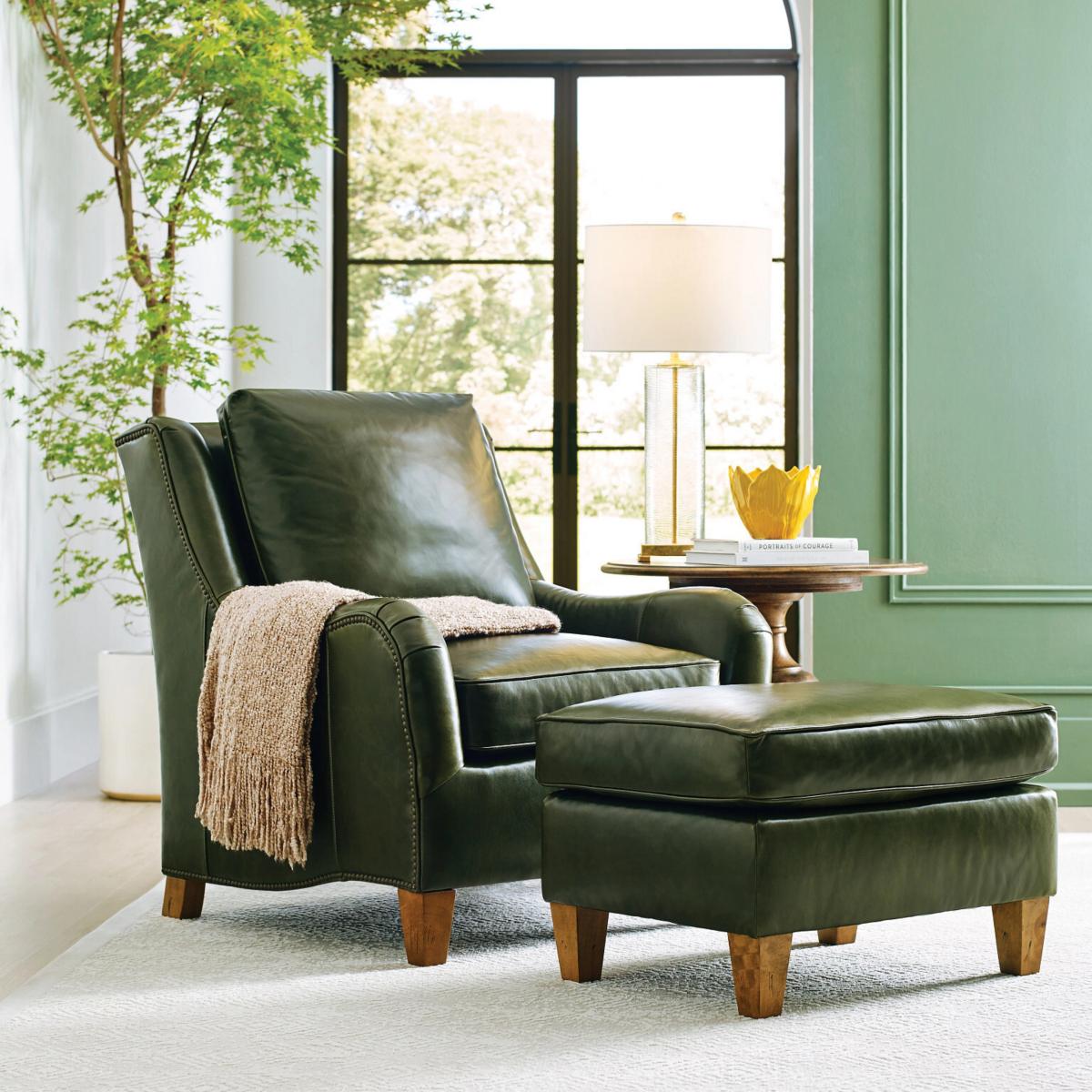 Emerson club chair and ottoman discount
