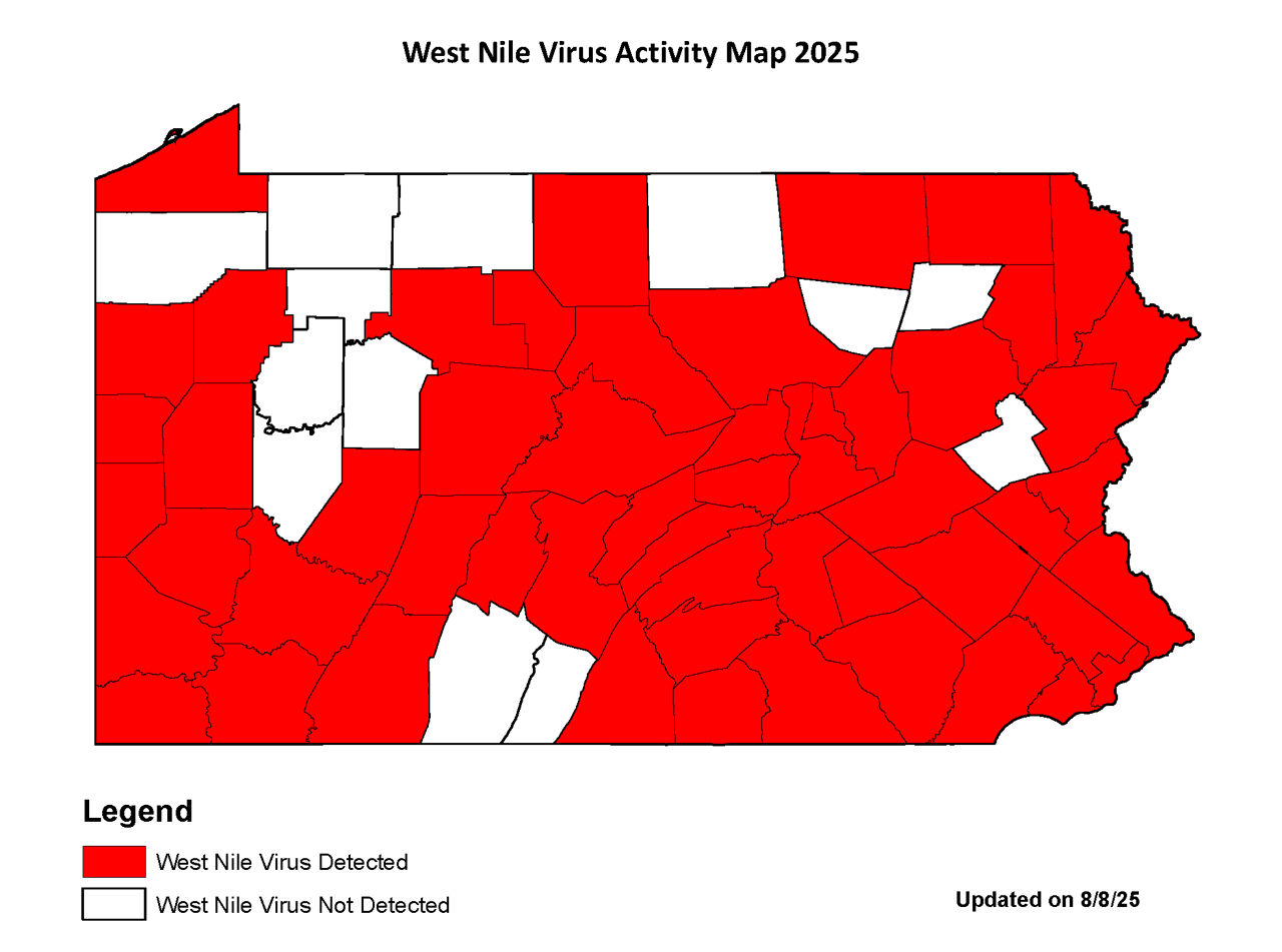Aug 2025 West Nile Virus Activity Map
