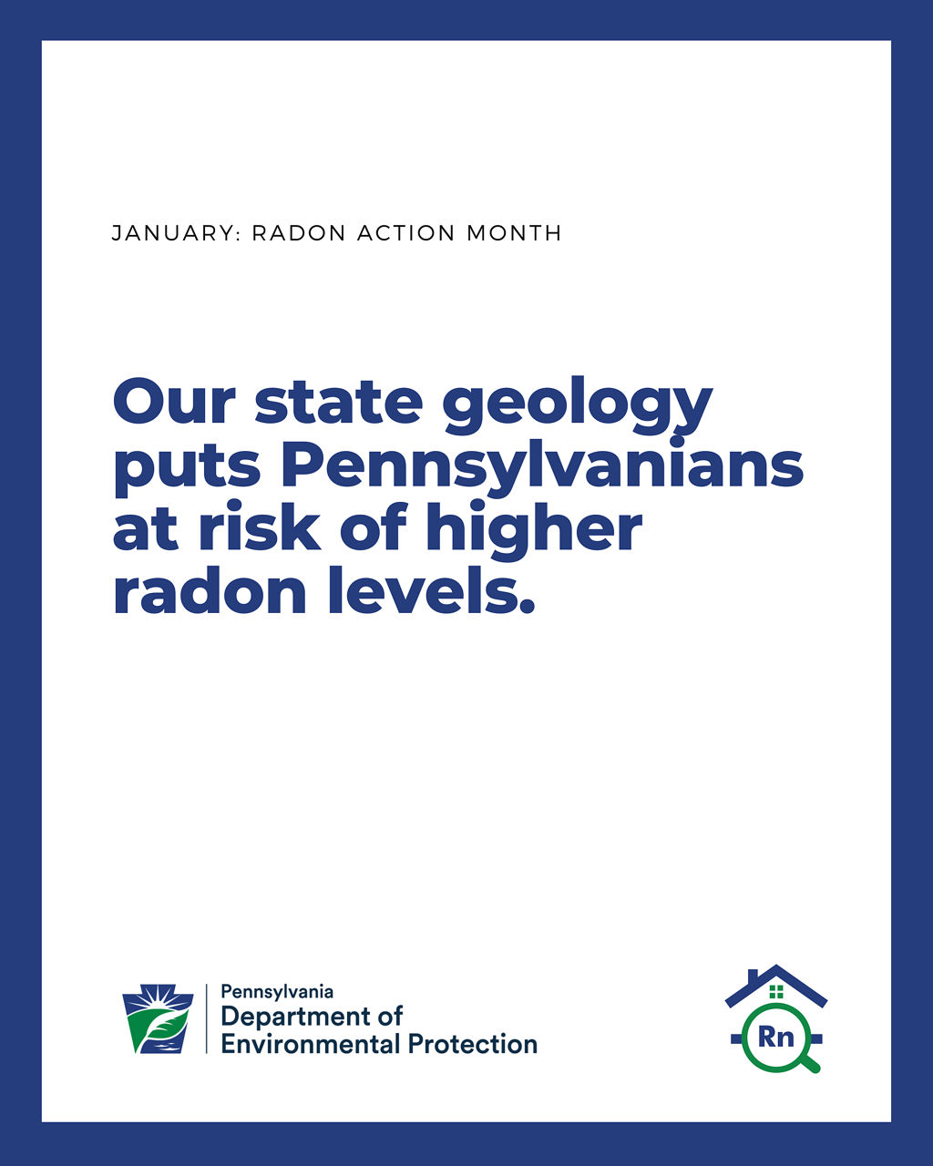 PA is at higher risk of radon levels.