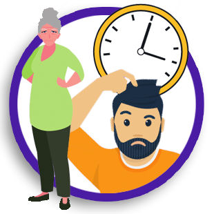 People with a clock