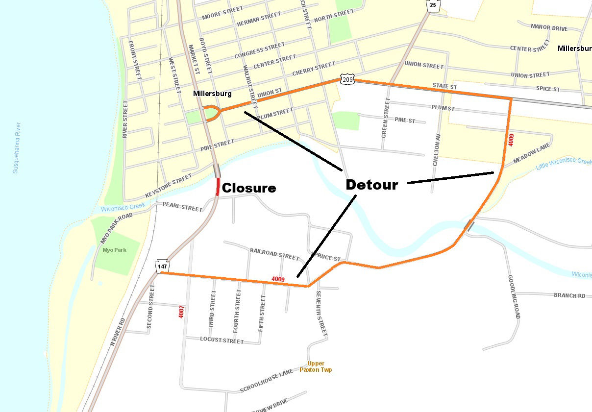map of detour