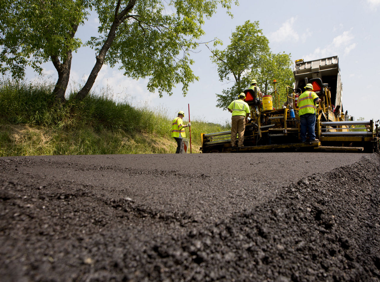 image of active paving operations.