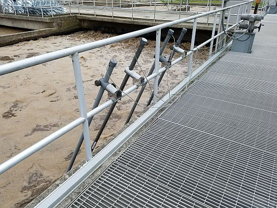 Sensors in outer ditch at Central Carbon Municipal Authority Wastewater Treatment Facility, Lehighton, PA