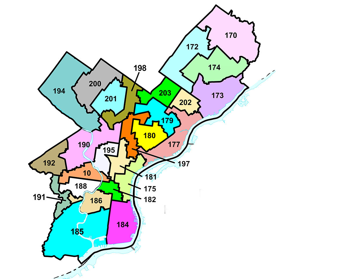 Map of 2022 House of Representatives - Philadelphia County Redistricting 