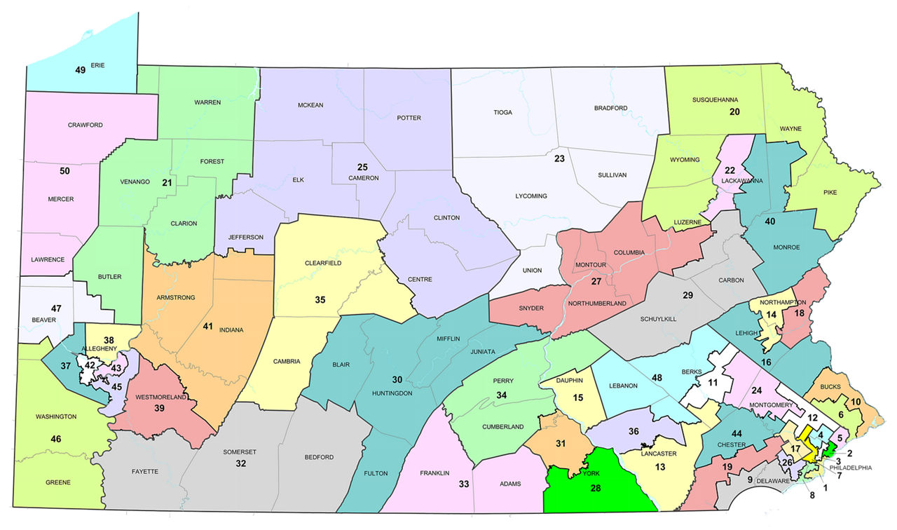 Map of Statewide Senate districts