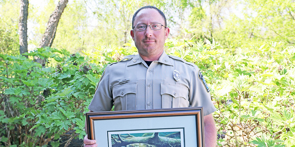 2023 National Association of State Boating Law Administrators (NASBLA) Butch Potts Boating Law Enforcement Officer of the Year Award Recipient, WCO Michael Blair.