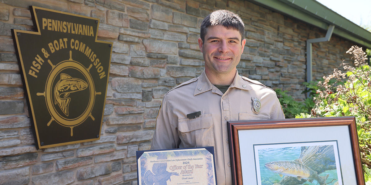 Portrait photo of Waterways Conservation Officer Chad A. Lauer, 2024 Northeast Conservation Law Enforcement Chief Association Officer award recipient.