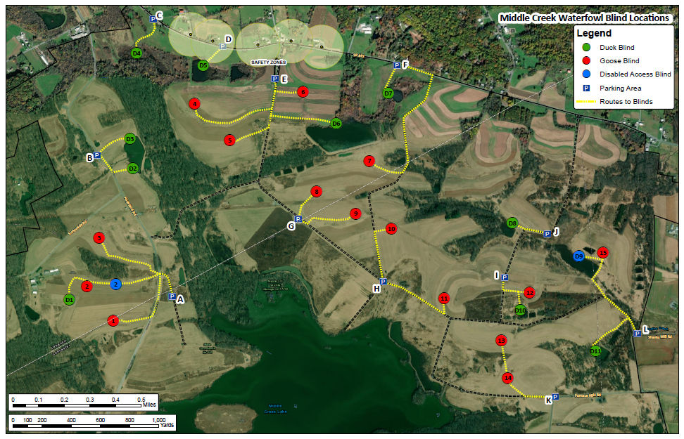 middle creek waterfowl map