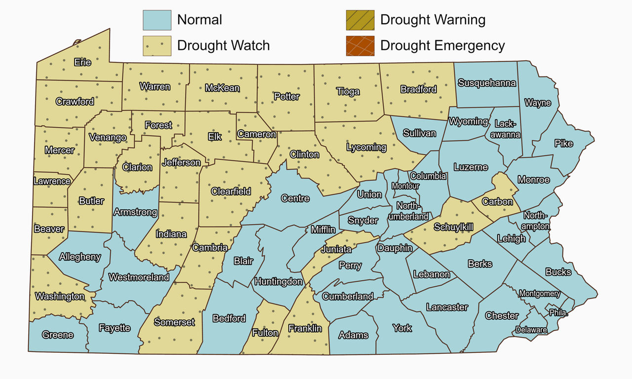 County Drought Status Map