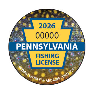 Digital mockup of a 2026 collectible fishing license button