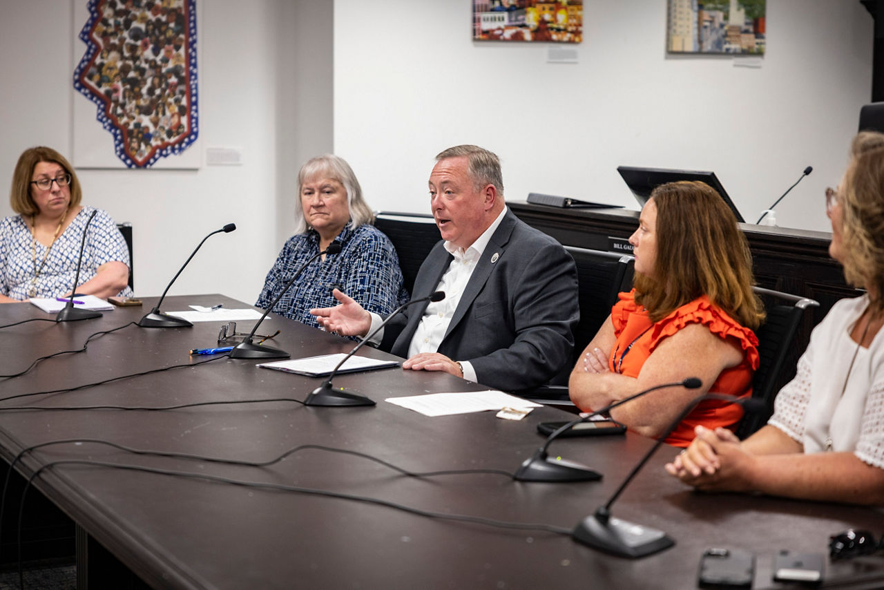 Secretary Jason Kavulich meets with officials from Northeastern PA