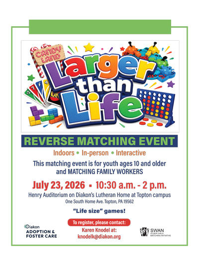 Larger Than Life Reverse Matching Event Flyer