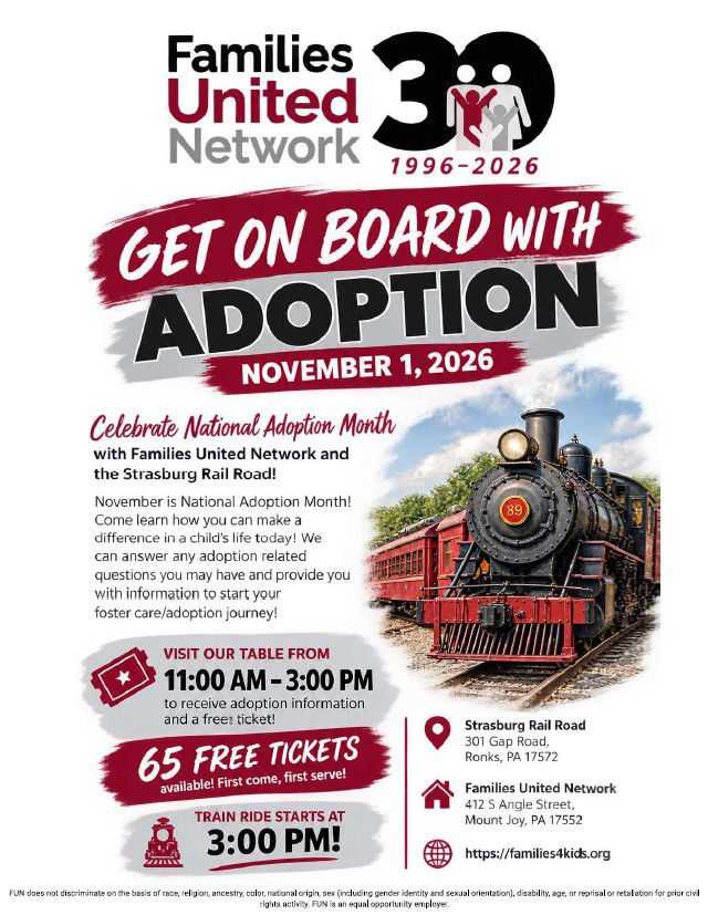 Flyer for Get On Board with Adoption event on November 1