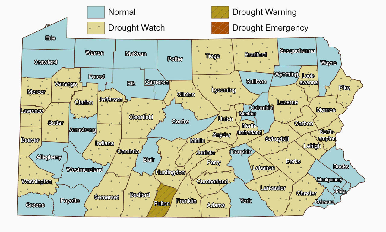 County Drought Status Map
