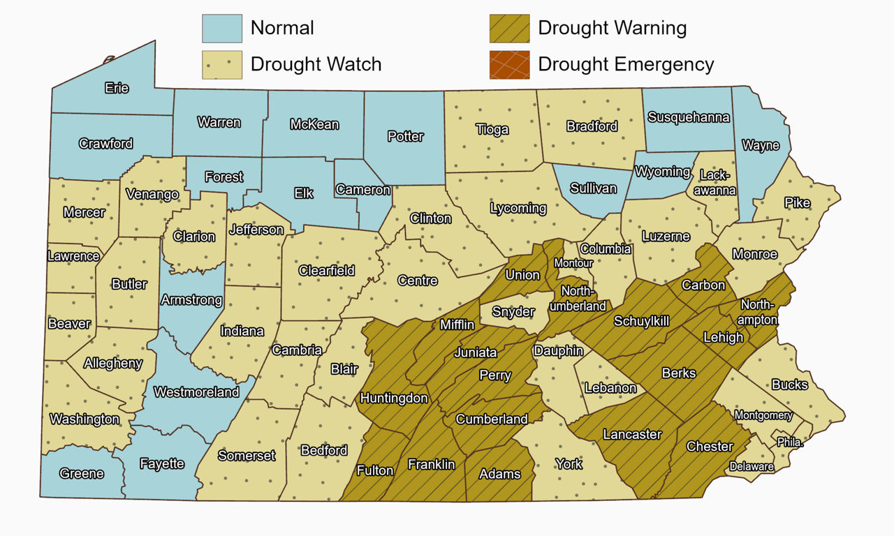 County Drought Status Map