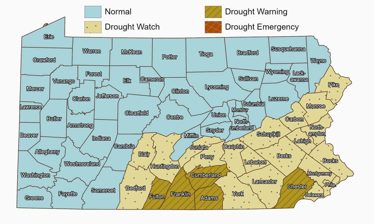 County Drought Status Map