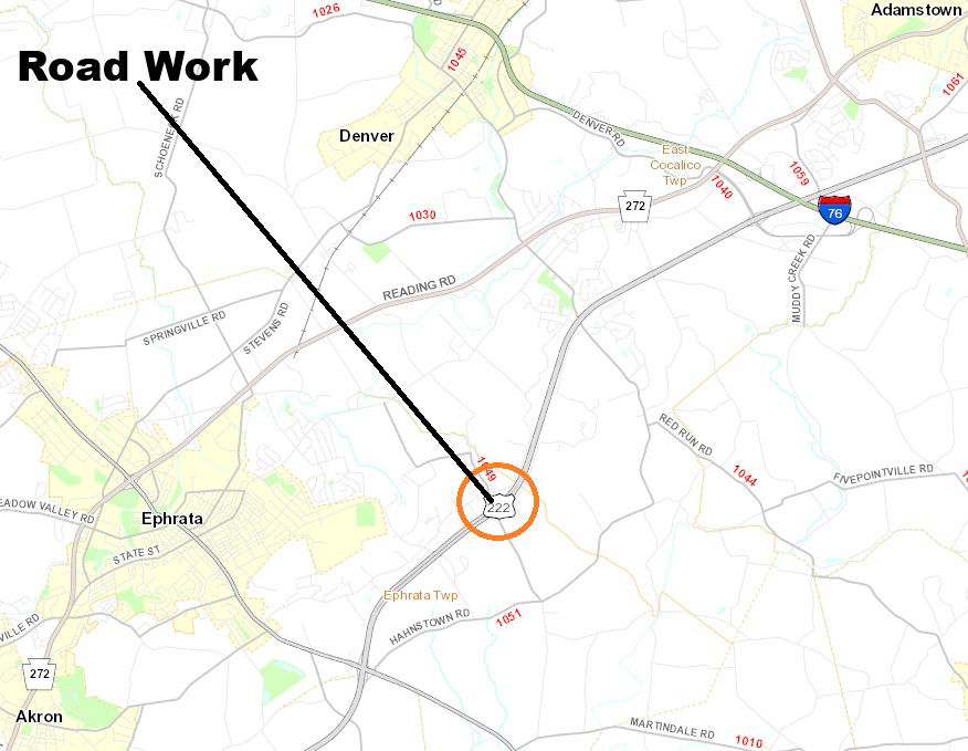 Northbound Route 222 bridge over Glenwood Drive in Lancaster County.