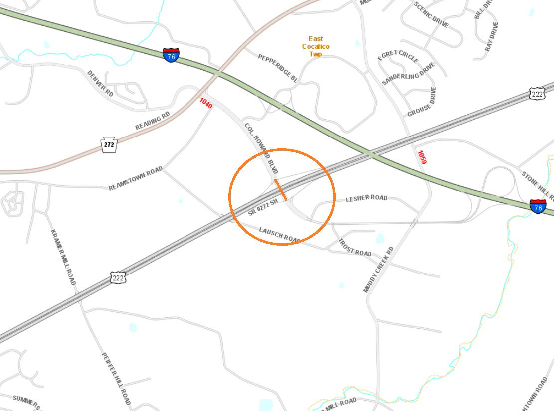 Route 222 bridges over Col. Howard Blvd. in Lancaster County to be inspected.