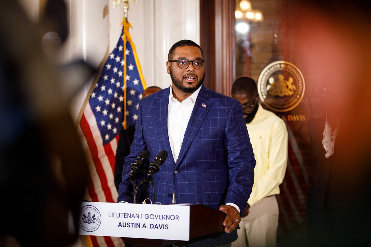 Lt. Gov. Austin Davis speaks at Capitol news conference