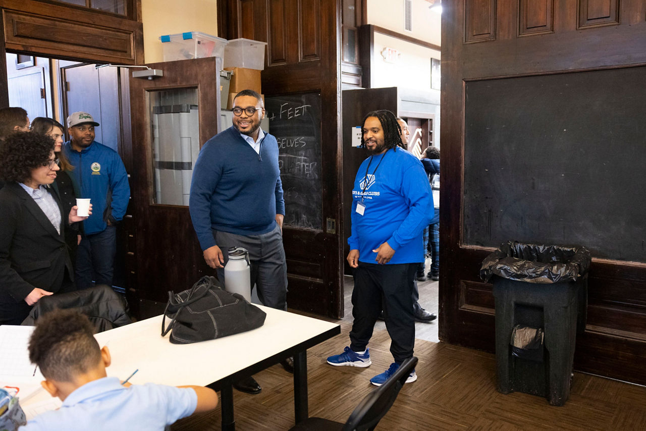 Lieutenant Governor Austin Davis tours the Boys & Girls Clubs of Philadelphias Northeast Frankford Club, while highlighting efforts to build safer communities by creating afterschool learning opportunities for kids, in Philadelphia, PA on January 16, 2025.