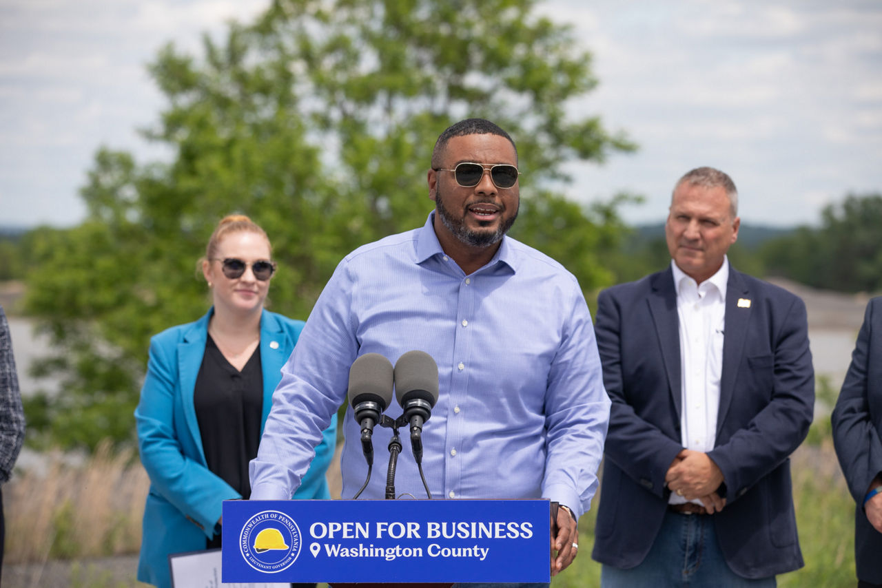 Lt. Gov. Austin Davis joins state and local leaders and economic development officials for a news conference to highlight investments by the Shapiro-Davis Administration to create more jobs and build shovel-ready sites for businesses.

The Shapiro-Davis Administration is delivering a $10.2 million investment for this redevelopment project through the first round of the PA SITES (Pennsylvania Strategic Investments to Enhance Sites) program.