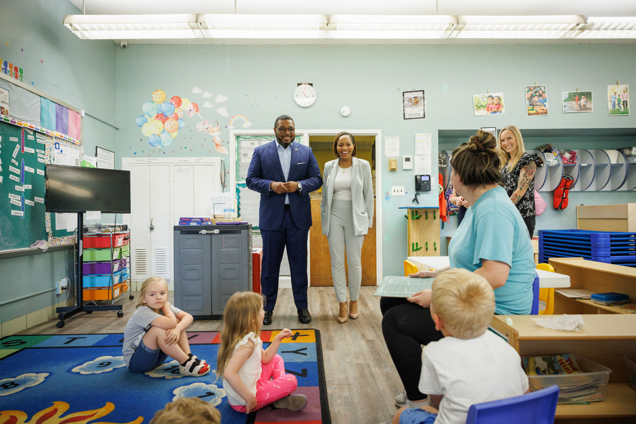 Lt. Gov. Austin Davis and Second Lady Blayre Holmes Davis hosts a roundtable conversation to discuss the Shapiro-Davis Administration's proposed 2025-26 budget and its plan to invest in and expand Pennsylvania's child care workforce.