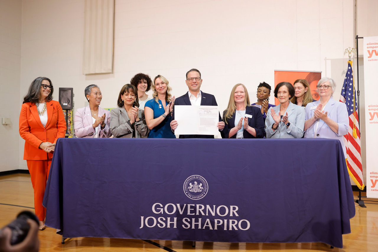 Governor Josh Shapiro and Pennsylvania Department of Human Services (DHS) Secretary Dr. Val Arkoosh visited YWCA Carlisle & Cumberland County