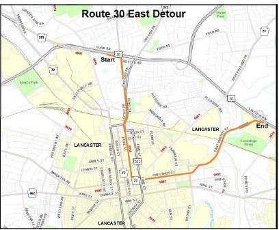 Route 30 east detour