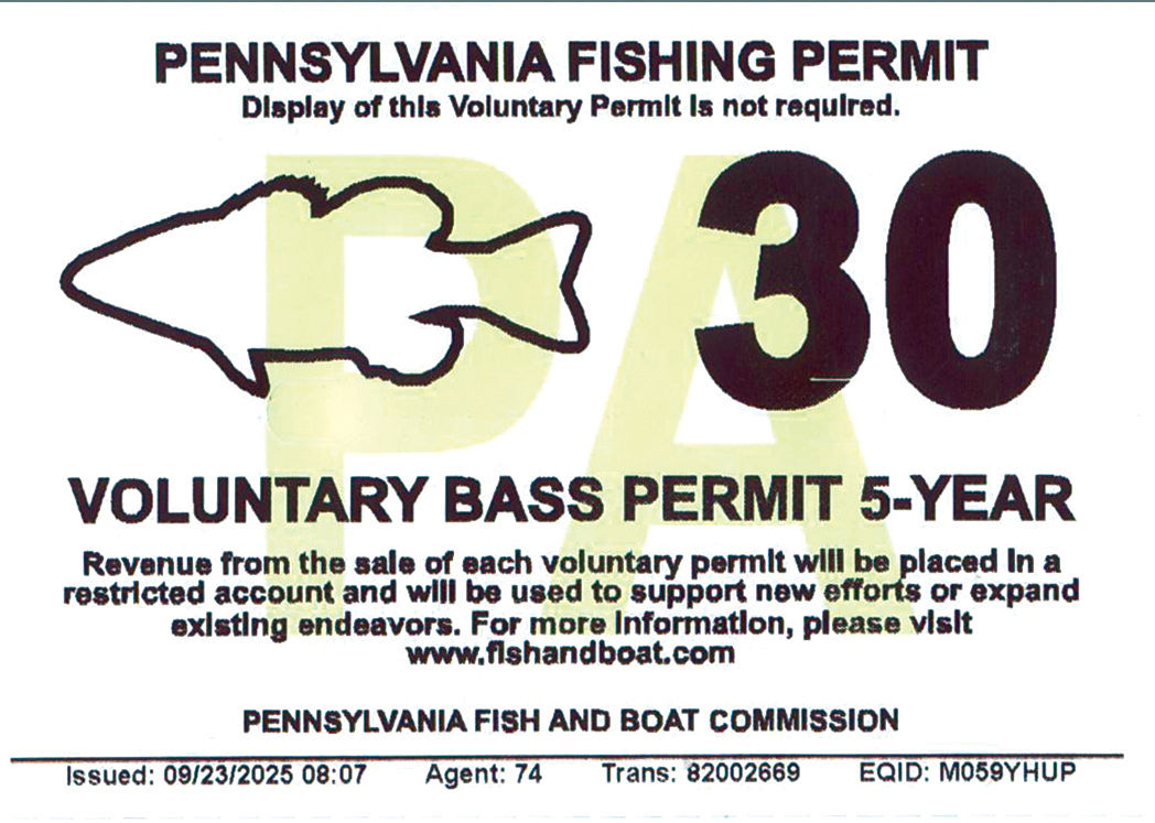 Digital mockup of a 2030 5-Year Voluntary Bass Permit
