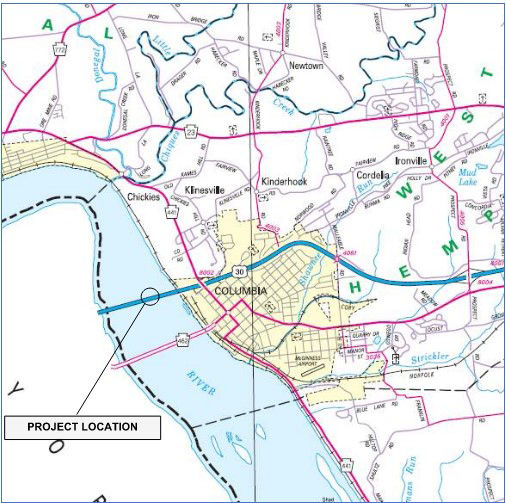 Wrights Ferry Bridge Location Map
